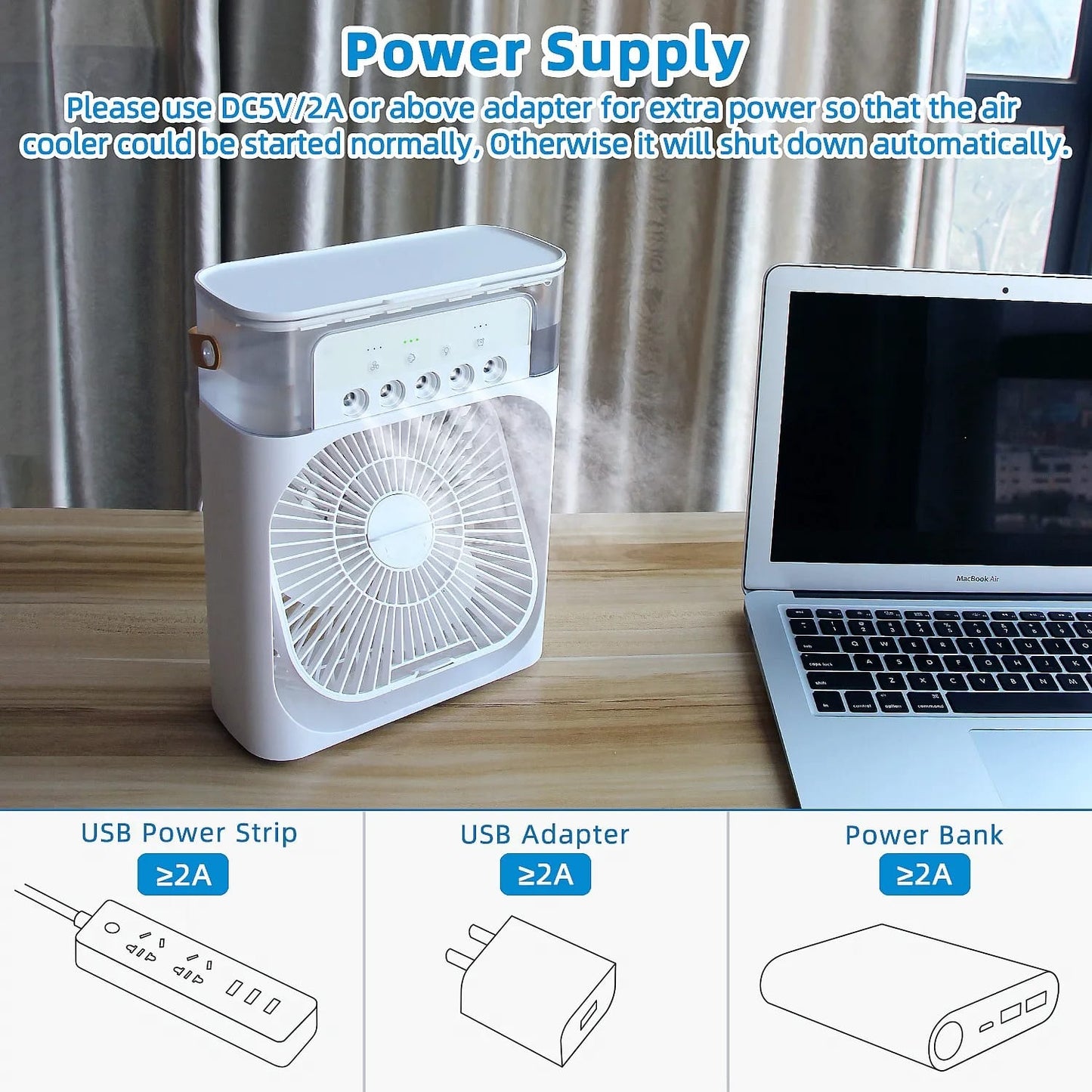Mihraaj | Mini Air Cooling Fan ā Portable USB wire electric supply Desk Cooler for Home, Office, Travel