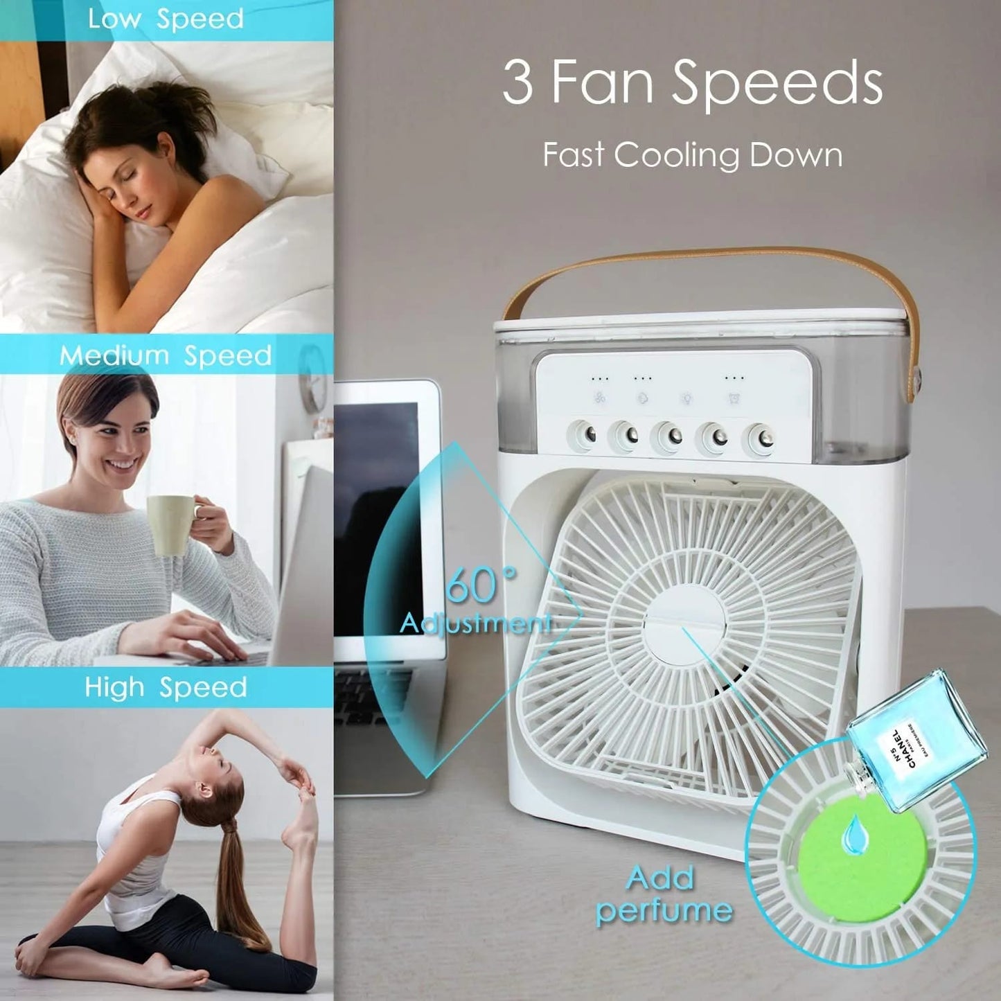 Mihraaj | Mini Air Cooling Fan ā Portable USB wire electric supply Desk Cooler for Home, Office, Travel