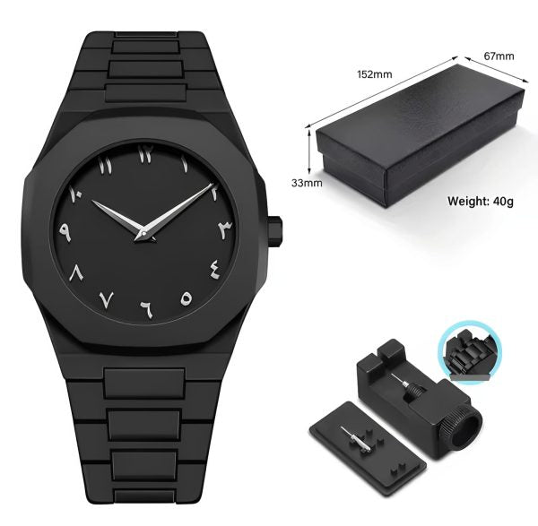 Arabic Aura Black Dial Watch